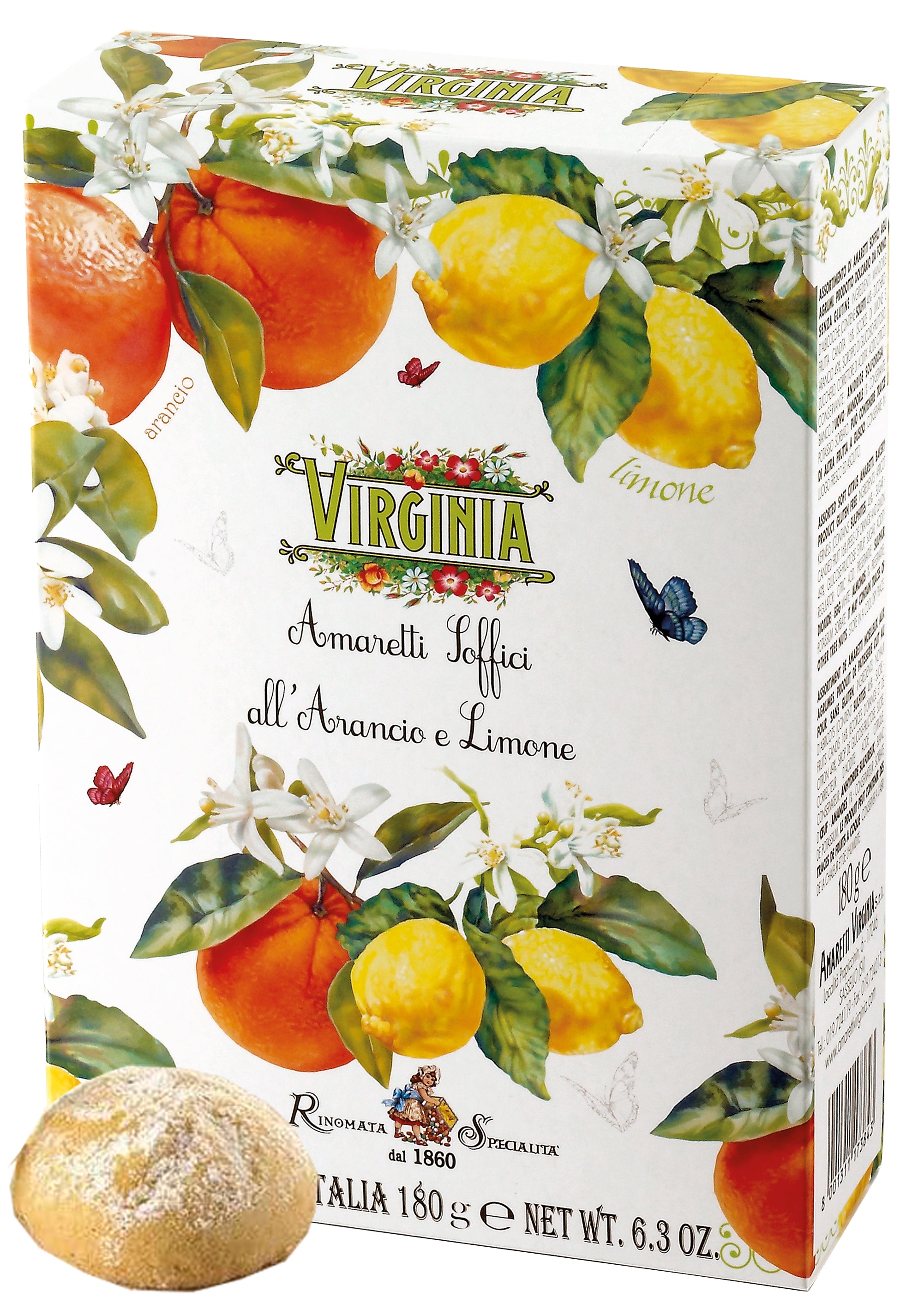 Amaretti/Macarons italiens moelleux à l'orange et au citron - Amaretti Virginia